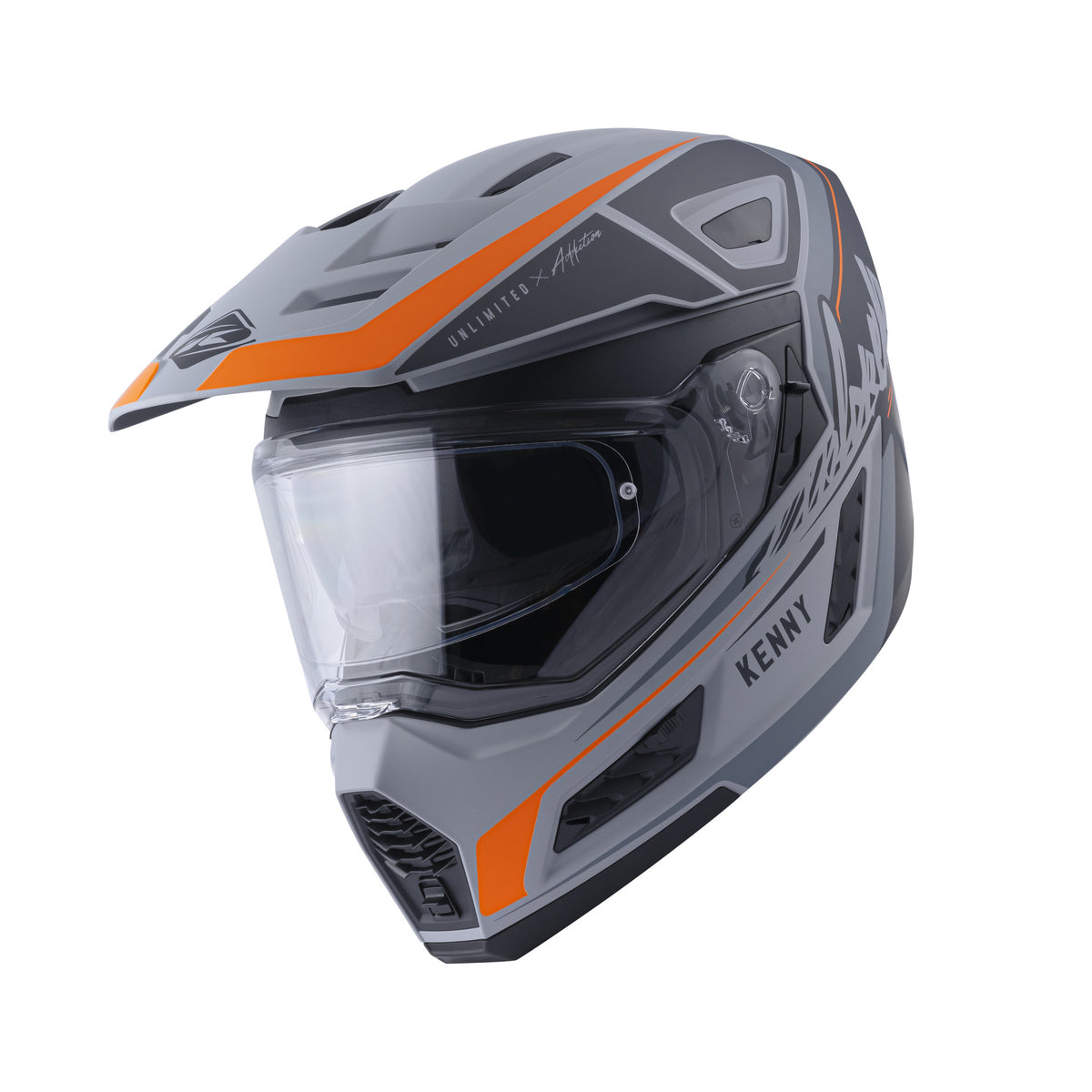 KENNY EXPLORER HELM, MAT ORANJE/GRIJS