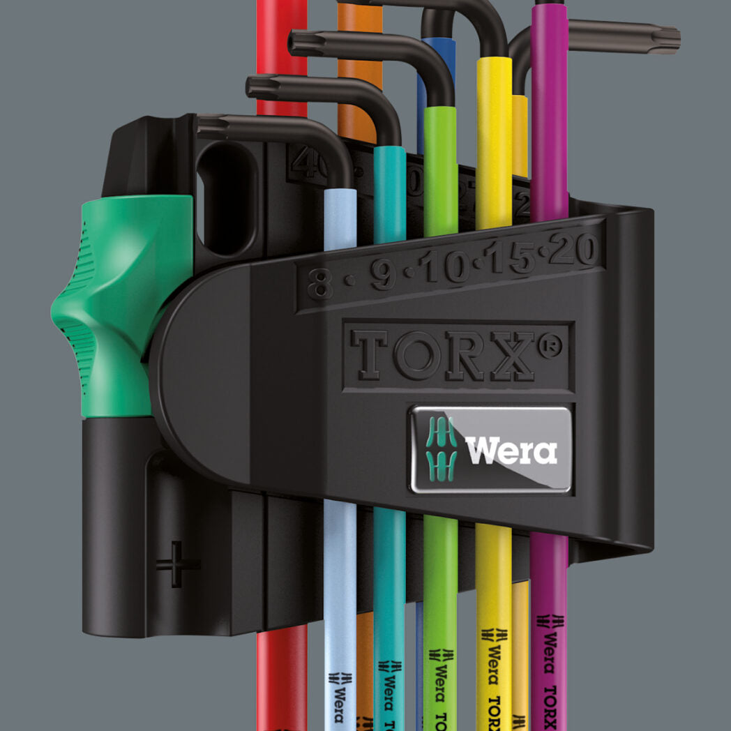 WERA TorX, Multicolour, HF 1 Stiftsleutelset met vasthoudfunctie, 9‑delig