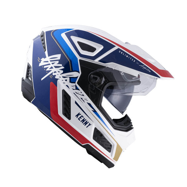 KENNY EXPLORER HELM, MAT ROOD-WIT-BLAUW