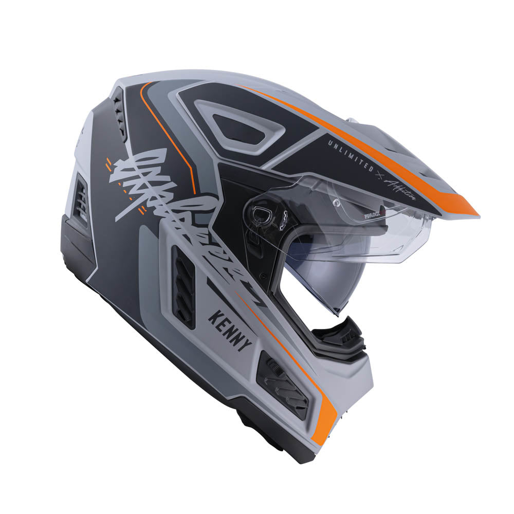 KENNY EXPLORER HELM, MAT ORANJE/GRIJS