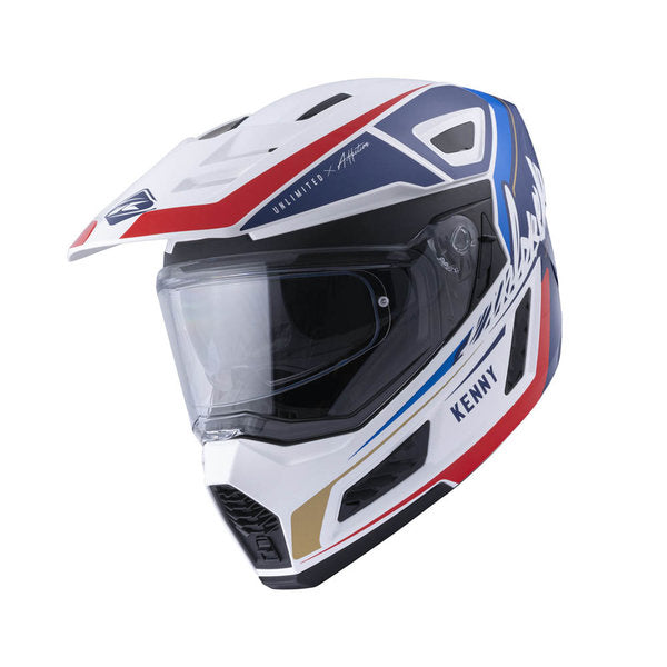 KENNY EXPLORER HELM, MAT ROOD-WIT-BLAUW